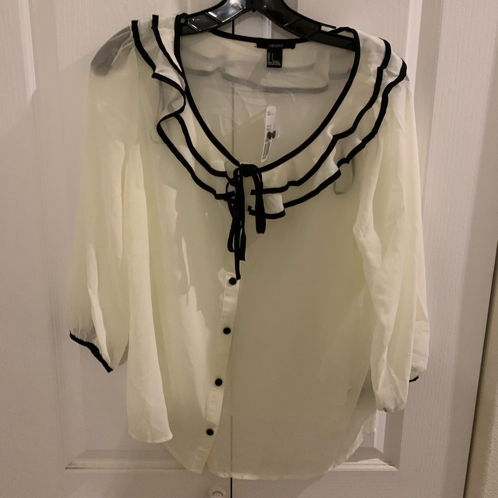 Frilly White Blouse